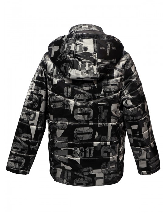 Printed Boys Jacket Printed Metallic Black Jacket 